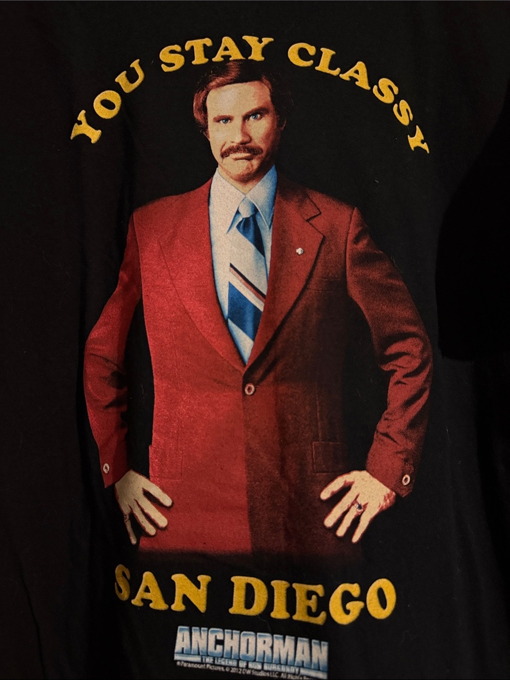 ANCHORMAN movie Promo T-shirt Ron Burgundy , bay island Tag 2012 Will Ferrell